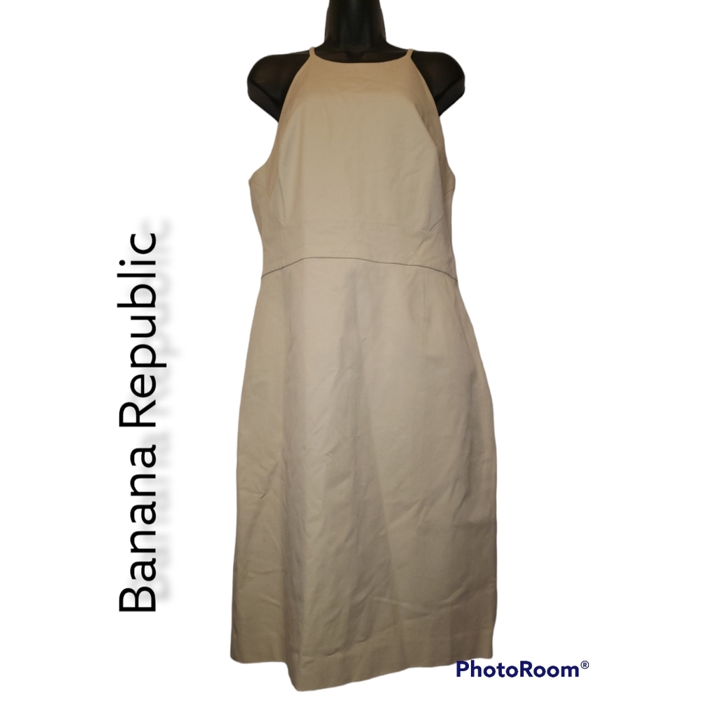 Banana Republic Neutral Halter Sheath Dress